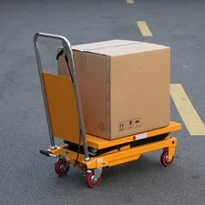 APOLLOLIFT 770lb Double Scissors Lift Table Hand Hydraulic Cart Truck 51.2" Lift