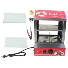 2-Tier Hot Dog Hut Steamer with Precise Temp Control & Bun Warmer 27L