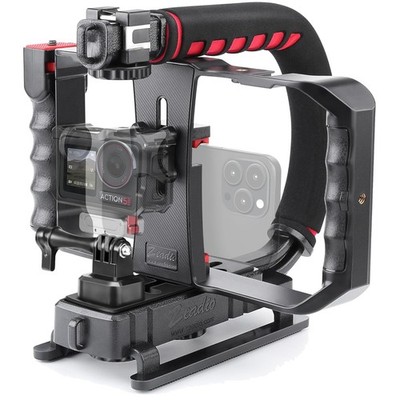Smartphone Handheld Stabilizer with Triple Cold Shoe Mount