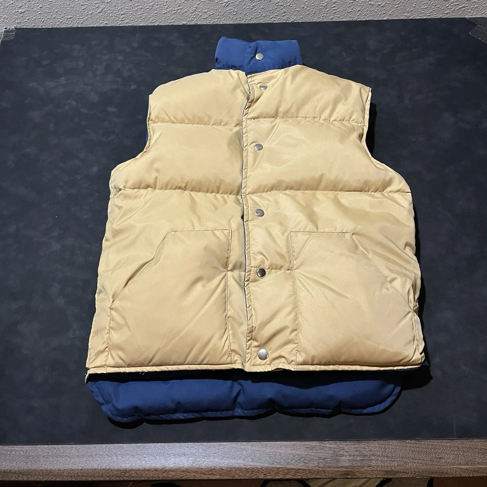 Bloomingdale's Vintage Plumón Chaqueta Puffer Chaleco Reversible Caminata Nuptse Foto 3 de 4