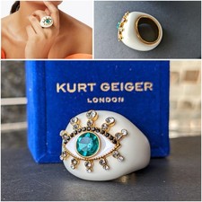 Kurt Geiger Resin Evil Eye Cocktail Ring size P US 8 NEW with Box