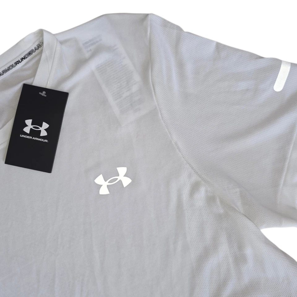 Under Armour T-Shirt UA Seamless Stride Kurzarm Sport Shirt Herren Gr M Weiß NEU - Bild 2 von 3