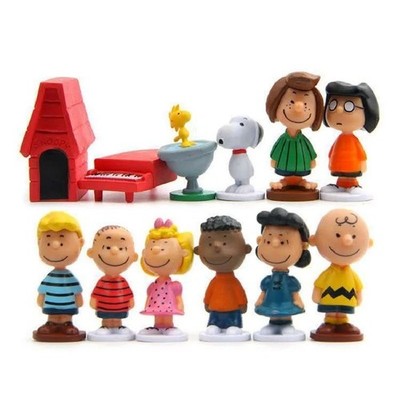Die Peanuts Figuren 12 Stk. Sammlung Charlie Brown Snoopy Linus Comic Serie Doll