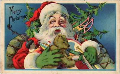 PC GOLF, SANTA IN RED DRESS WITH GOLF CLUBS, Vintage Postcard (b45455) |  eBay
