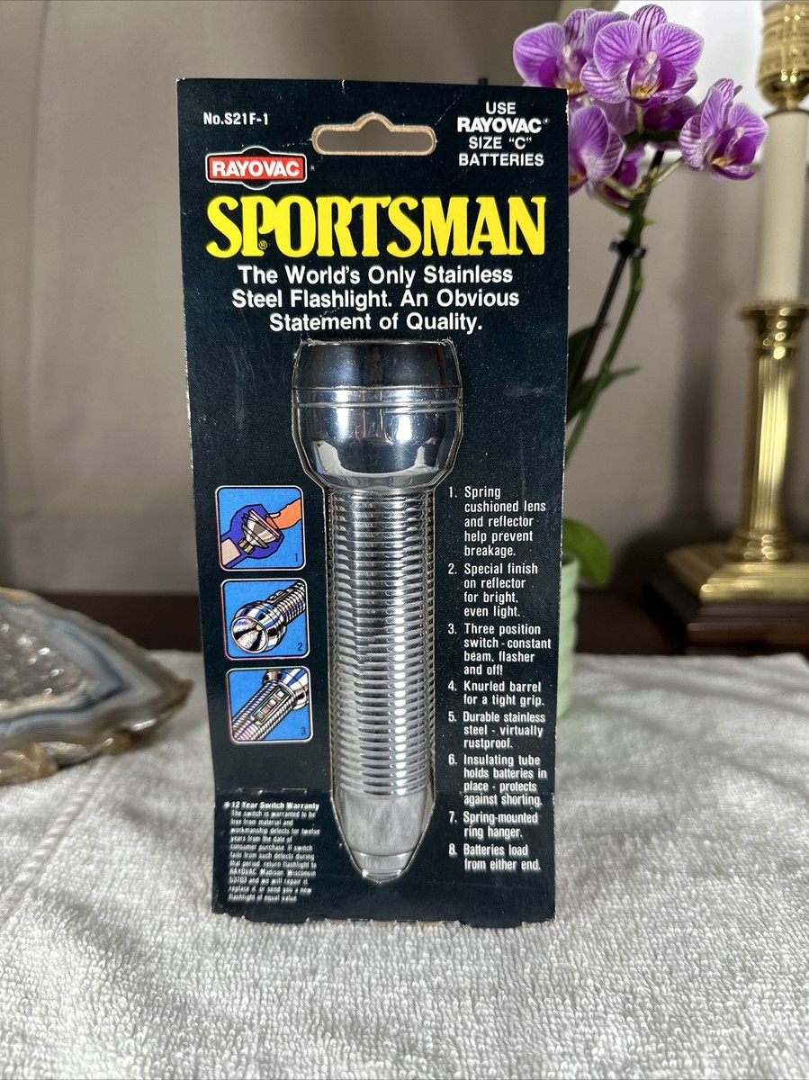 Lampe De Poche Vintage Ray-O-Vac Sportsman USA - Boîte D'Origine NOS