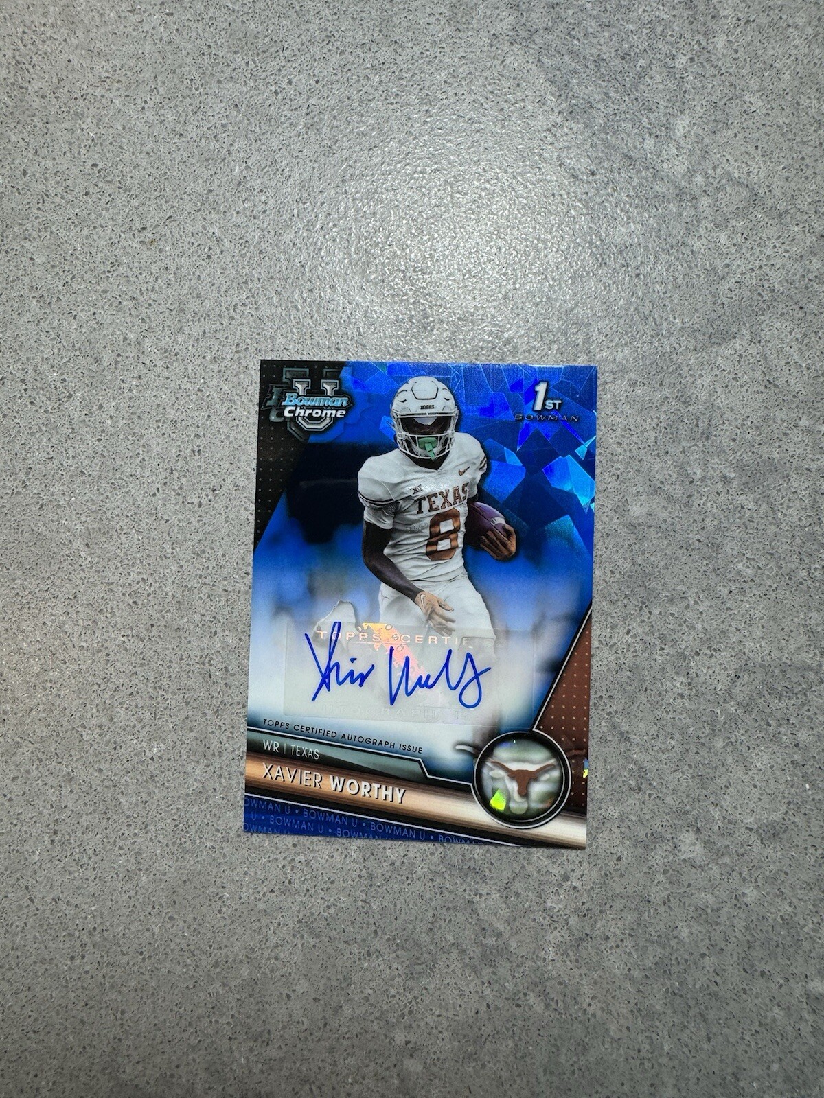Xavier Worthy 2023 Bowman Chrome U Sapphire RC RARE 1st Sapphire auto EBAY 1/1