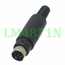 5pcs Connector mini DIN 8 pin male plug with plastic Handle black for cable
