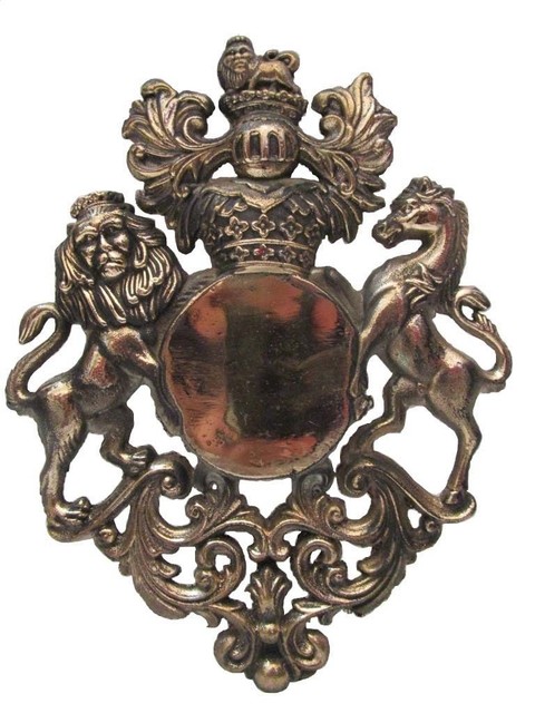 Antique Style HEAVY CAST ROYAL CREST SAFE PLATE LARGE 5126