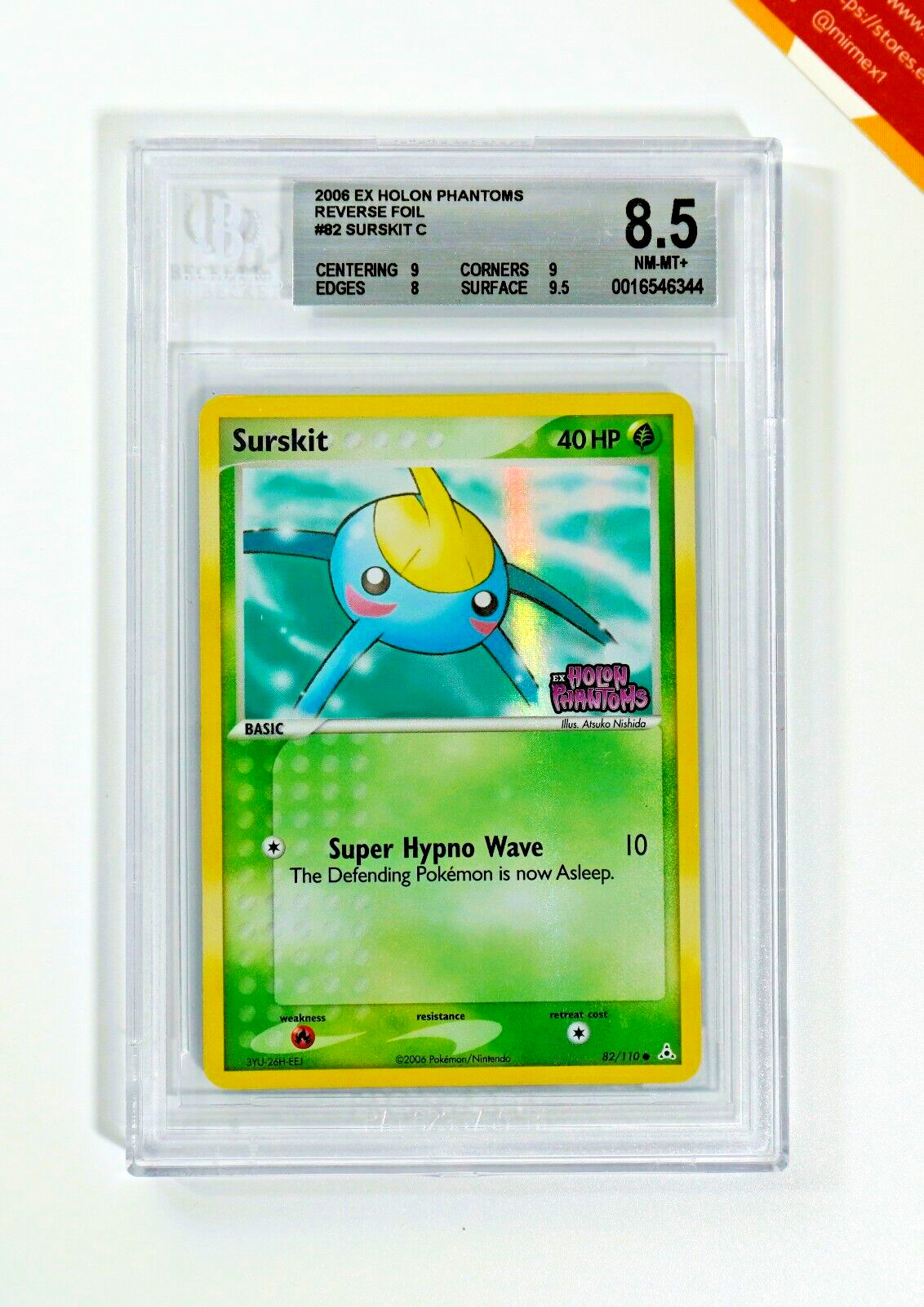 Pokemon BGS 8.5 Surskit #82 Holo Ex Holon Phantoms 2006 English