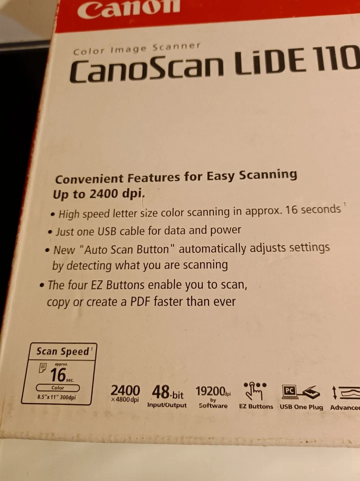 New Open Box Canon CanoScan LiDE 110 Color Scanner - Image 3 of 4