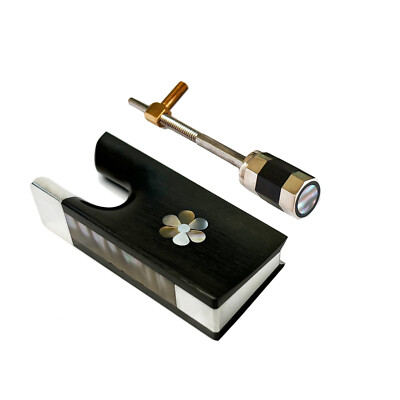 #ad #ad 4 4 Silver Parts Ebony Frog Screw Button fit Violin Bow Abalone Flower Design $57.00