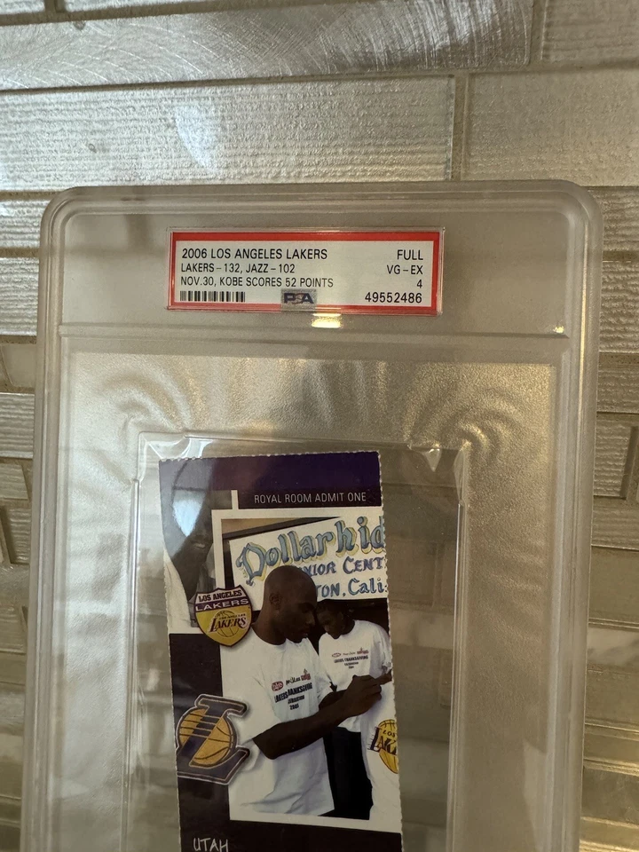 Boleto completo 2006 Los Angeles Lakers Kobe Bryant PSA 52 puntos Utah Jazz Mamba Foto 2 de 4