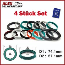 4x 74,1 - 57,1 mm Zentrierringe (1418) für VW Audi Seat DBV CMS PLW Proline