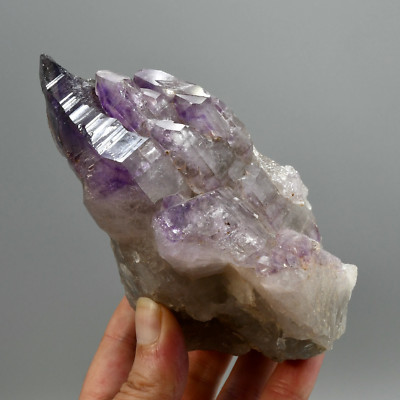 XL 5.3in 1.5lb Elestial Amethyst Quartz Crystal Cathedral Starbrary, Chiredzi Am