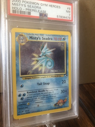 Misty’s Seadra 9/132 Holographic PSA 7 SPECIAL PRERELEASE with holo swirls - Picture 2 of 5