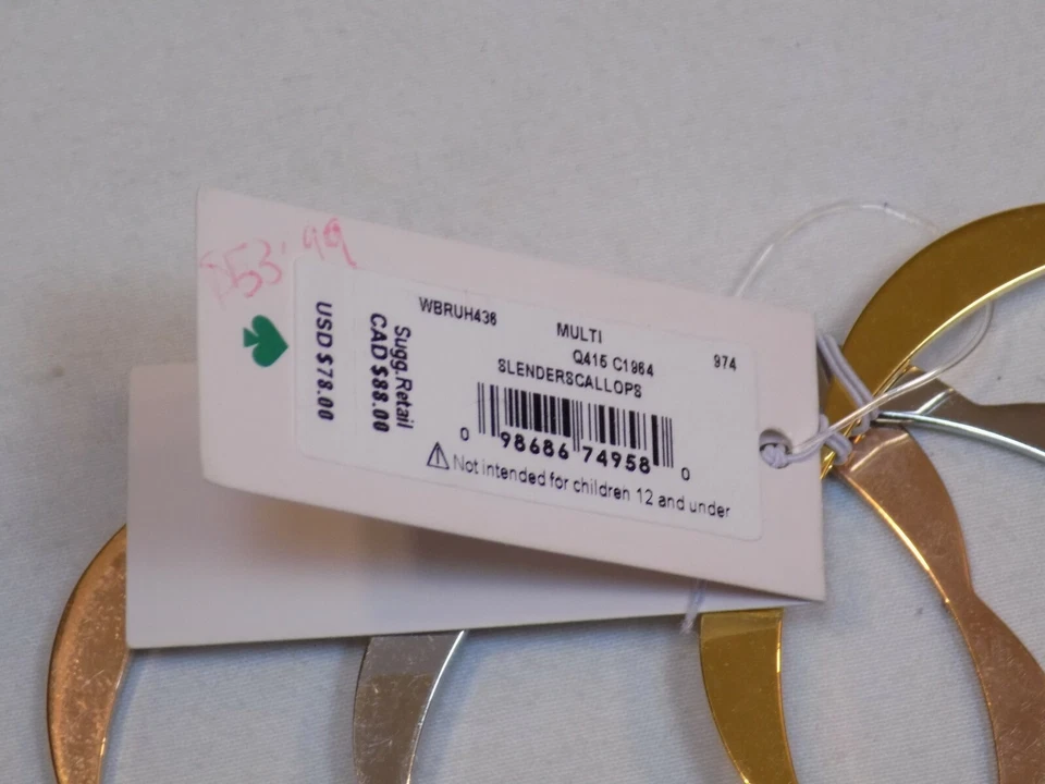 Juego de 3 brazaletes brazaletes de metal festoneado Kate Spade New York plata oro bronce Foto 2 de 3