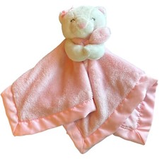 Carter's Pink Plush Kitty Cat Baby Girl Security Blanket Lovey w Satin Trim 2021