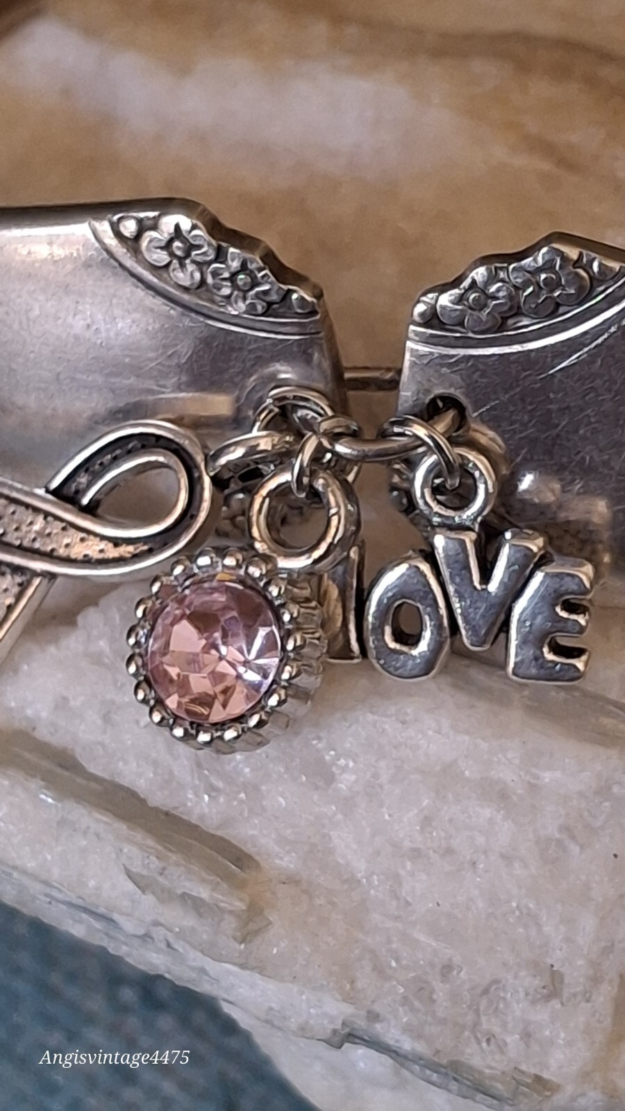 Sterling Silver Spoon End Bracelet Bangle Attache… - image 8