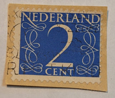 Netherlands Postage ~ 2¢ Blue Stamp ~ Posted/Used ~ c.1955 ~ M73