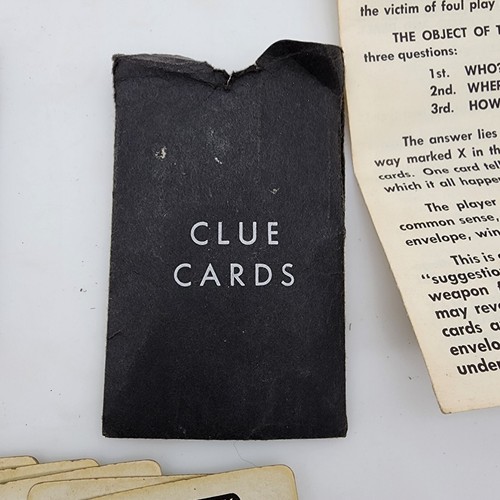 Vintage Clue 1949 1950 Spielstücke Anleitung Karten Waffen GVC - Bild 14 von 16