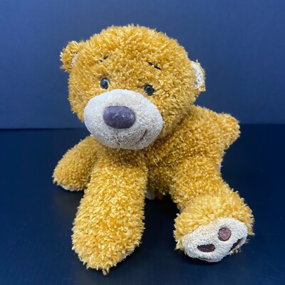Aurora Brown Bear Plush 7'' Stuffed Animal Paw Print Shaggy Lays Down Floppy
