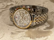 New Michele Sport Sail Two-Tone Diamond Stainless Steel Watch MWW01C000142 $2595