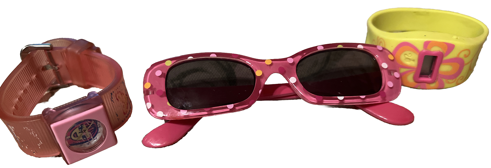 Pink Polka Dot Barbiecore Sunglasses for Kids with 2 Matching Barbie Watches-image