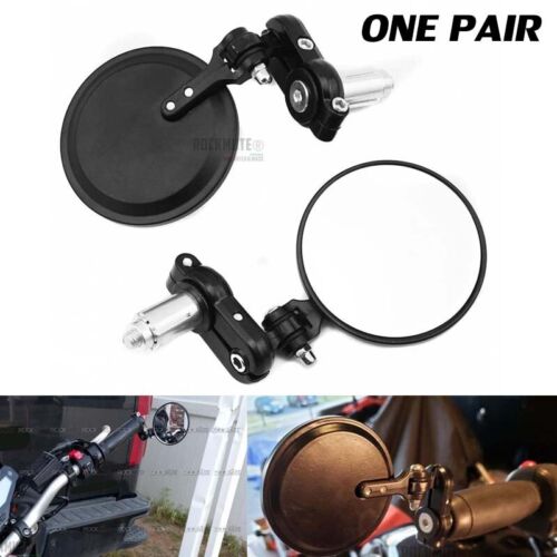 Bar End Motorcycle Mirror For Triumph SCRAMBLER 900 SCRAMBLER 1200 Pair Blcak