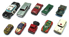 10pc Vintage Tin Lithographed Vehicle Lot Sport Car Police Tank Ambulance Jeep 