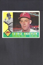 1960 TOPPS SET BREAK #34 SPARKY ANDERSON-2--BV $50--PHILLIES--NO CREASES--EX/MT