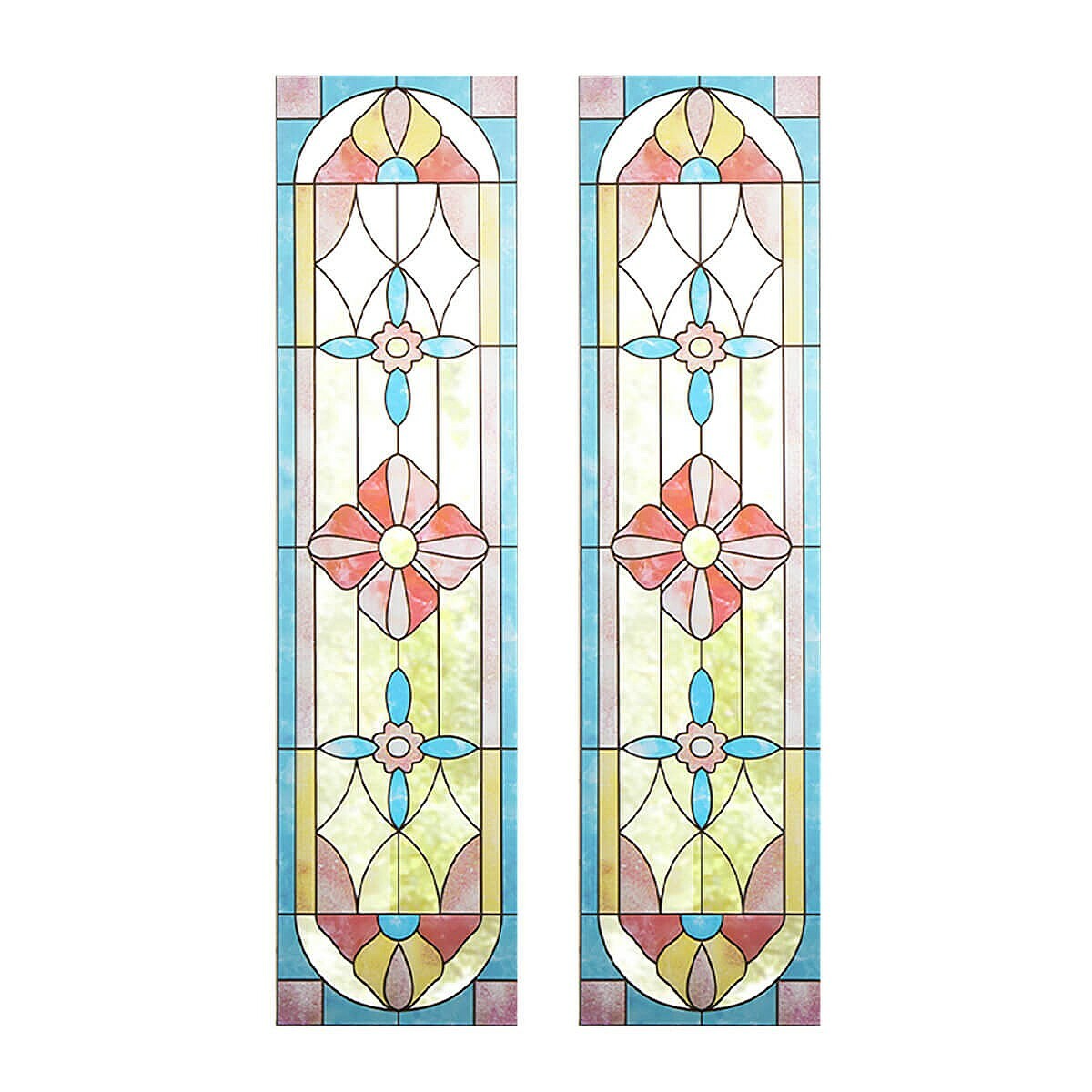 Stained Glass Effect Window Film MultiColoured Reusable