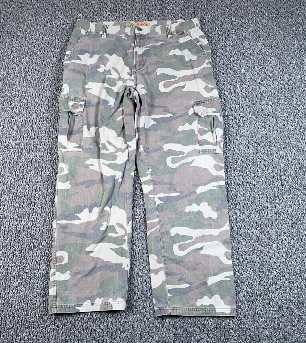 Nevada Camouflage Cargo Pants Men's 35 x 28 (38/32 Tag) Green Camo Straight Leg