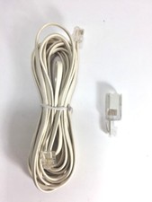 Telephone Extension Wire 4C Modular 15ft Plus Receiver Detangler Beige Off White