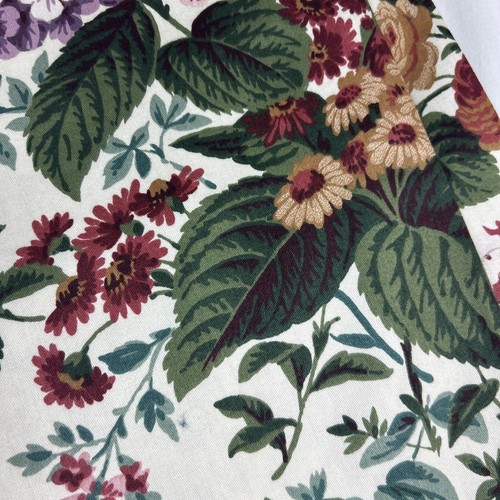 3.66 Yds x 54” Westbourne WAVERLY Drapery Fabric Cream Burgundy & Purple Floral - Picture 4 of 19
