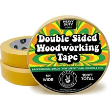 3 Pk Double Stick Tape for Woodworking - 1 inch Wide Wood Tape Double Sided for