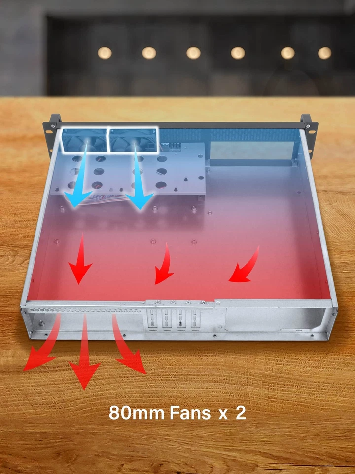 Rosewill 2U Server Chassis Rackmount Case | 4 3.5"/2.5" HDD, 1 5.25" Device |... - Image 3 of 4