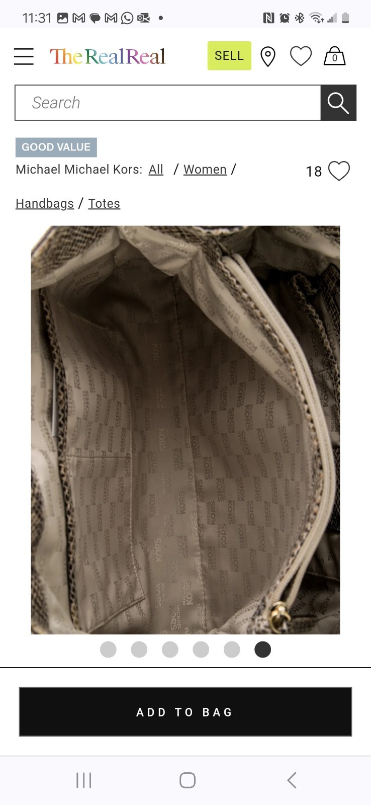 MICHAEL KORSCasual Python Chain Linked Handle Bag - image 4