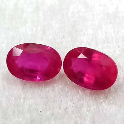  Ruby Ovals , 1.42 Cttw. , Ruby Oval Facet , Natural Ruby , Ruby Oval ,Ruby Oval