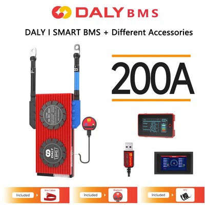 DALY Smart 8S 24V 200A LiFePo4 BMS Common port w/Balance +BT Module /Display lot