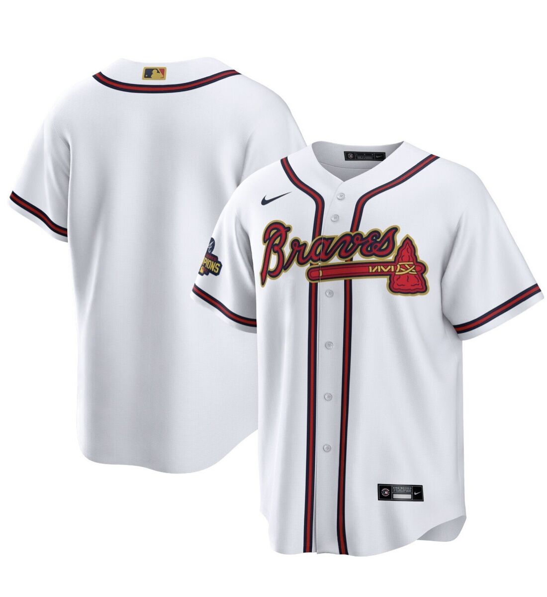 Nike Atlanta Braves Gold Program World Series Jersey Sz Nike Atlanta Braves Gold Program World Series Jersey Sz