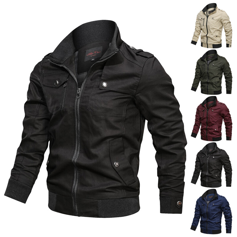 Men's Sky Diver Bomber Top Warm Padded Jacket Check Lined Work Winter