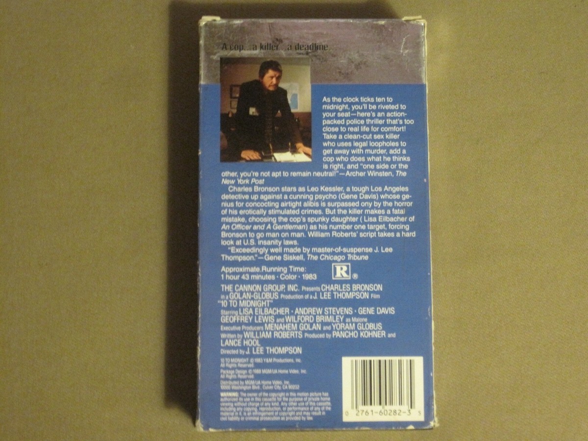 10 TO MIDNIGHT (1983) VHS J. LEE THOMPSON CHARLES BRONSON CULT