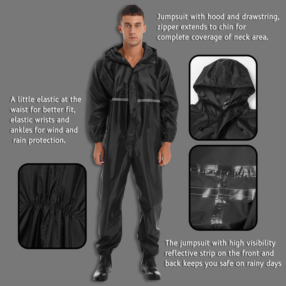 Rainsuit Waterproof Storm Jumpsuits Overalls Mens One Piece Rainsuit Waterproof Storm Jumpsuits Overalls Mens One Piece