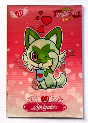 pokemon valentine cards target 2025 POKEMON Valentine's Day 3D Card #10 SPRIGATITO & LITTEN Limited  Edition
