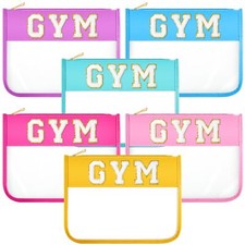 6 Pcs Cosmetic Cheer Bag with Chenille Letter Patches Gifts Makeup Cheerleade...