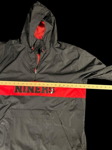 Cortavientos Niners XL 1/4 cremallera de Sport Tek negro y rojo con capucha 49ers - Imagen 3 de 12