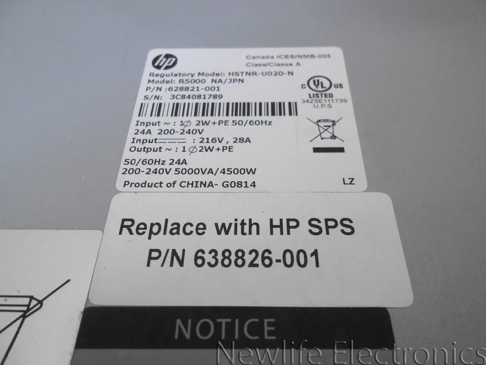 HP 638826-001 R5000 Uninterruptible Power System (Batteries Not Included) - Image 4 of 4
