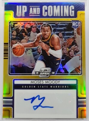 2021-22 Contenders Optic Moses Moody Up & Coming RC Rookie Auto Prizm Gold 1/10