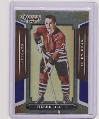 RARE 2008 DONRUSS LEGENDS PIERRE PILOTE BLUE PARALLEL HOCKEY CARD #58 ~ /100 