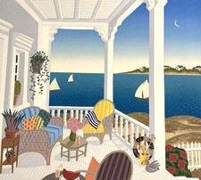 THOMAS McKNIGHT MARTHA'S VINEYARD HAND SIGNED Island Cape Cod Serigraph X-LARGE